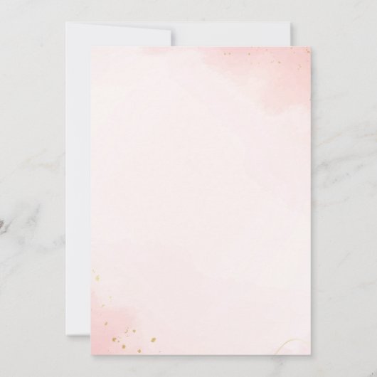 ピンクエレガントフローラボウベビーシャワー招待状 招待状 (裏面)