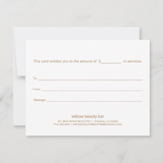 ピンクエレガントフローラマグノリア商品券 (裏面)