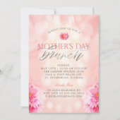 ピンクエレガントフローラマザーズデイブランチ招待状 招待状 (正面)