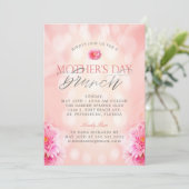 ピンクエレガントフローラマザーズデイブランチ招待状 招待状 (スタンド正面)