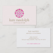 ピンクエレガントフローラマンダラ美しいサロンとスパ 名刺 (正面/裏面)