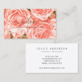 ピンクエレガントフローラミニマル |名刺 名刺 (正面/裏面)