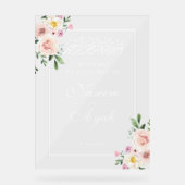 ピンクエレガントフローラムスリムイスラム系アラビアパーティー アクリルサイン (正面)