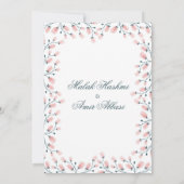 ピンクエレガントフローラムスリム結婚ズ 招待状 (裏面)