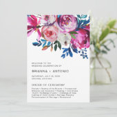 ピンクエレガントフローラモダン結婚式 プログラム (スタンド正面)