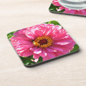 ピンクエレガントフローラレトロピンクデイジー コースター (左側)