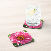 ピンクエレガントフローラレトロピンクデイジー コースター (右側)