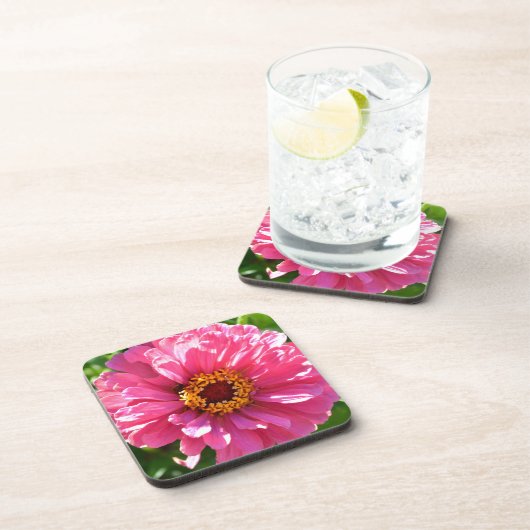 ピンクエレガントフローラレトロピンクデイジー コースター (右側)