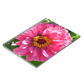 ピンクエレガントフローラレトロピンクデイジー ノートブック (左側)