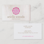 ピンクエレガントフローラロータス美しいサロンとスパ 名刺 (正面/裏面)