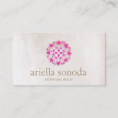 ピンクエレガントフローラロータス美しいサロンとスパ 名刺 (正面)