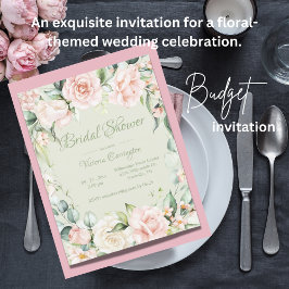 ピンクエレガントフローラ予算ブライダルシャワー