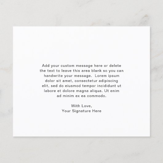 ピンクエレガントフローラ予算結婚のサンキューカード (裏面)