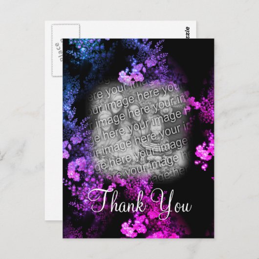 ピンクエレガントフローラ写真ありがとうはがき ポストカード (正面/裏面)