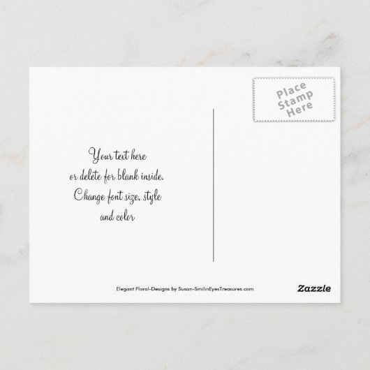 ピンクエレガントフローラ写真ありがとうはがき ポストカード (裏面)