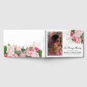 ピンクエレガントフローラ写真記念記念 ゲストブック (全面)