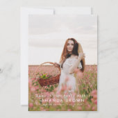 ピンクエレガントフローラ卒業パーティー2025 招待状 (裏面)