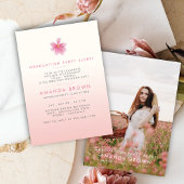 ピンクエレガントフローラ卒業パーティー2025 招待状