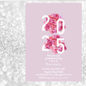 ピンクエレガントフローラ卒業招待状 マグネット招待状