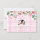 ピンクエレガントフローラ卒業 サンキューカード (正面)