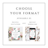 ピンクエレガントフローラ宗教十字洗礼 招待状