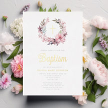 ピンクエレガントフローラ宗教女子バプテスマ