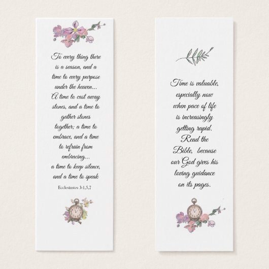 ピンクエレガントフローラ宗教聖書知恵 (正面&裏面)