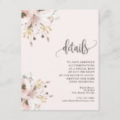 ピンクエレガントフローラ庭園の結婚式 エンクロージャーカード (正面)