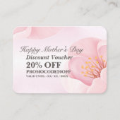 ピンクエレガントフローラ母の日 割引カード (正面)