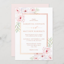 ピンクエレガントフローラ水彩バラ金ゴールド結婚ズ