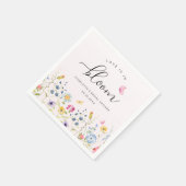 ピンクエレガントフローラ水彩ブライダルシャワー スタンダードカクテルナプキン (角)