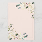 ピンクエレガントフローラ水彩ブライダルシャワー 招待状 (裏面)