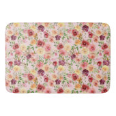 ピンクエレガントフローラ水彩牡丹の花 バスマット (正面)