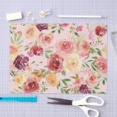 ピンクエレガントフローラ水彩牡丹の花 薄葉紙 (クラフト)