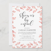 ピンクエレガントフローラ水彩色シャワーバイメール 招待状 (正面)