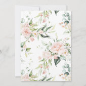 ピンクエレガントフローラ水彩金ゴールドベビー 招待状 (裏面)