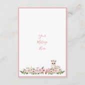 ピンクエレガントフローラ水色ベビーシャワー サンキューカード (裏面)