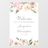 ピンクエレガントフローラ牡丹へようこそ結婚 ウィンドウサイン (シート)