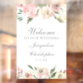 ピンクエレガントフローラ牡丹へようこそ結婚 ウィンドウサイン (シート2)