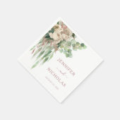 ピンクエレガントフローラ牡丹結婚ズ スタンダードカクテルナプキン (角)