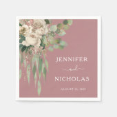 ピンクエレガントフローラ牡丹結婚ズ スタンダードカクテルナプキン (正面)