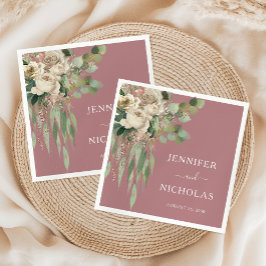 ピンクエレガントフローラ牡丹結婚ズ スタンダードカクテルナプキン