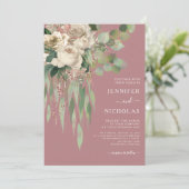 ピンクエレガントフローラ牡丹結婚ズ 招待状 (スタンド正面)