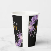 ピンクエレガントフローラ男の赤ちゃんシャワーパーティー8oz 紙コップ (左)