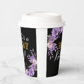 ピンクエレガントフローラ男の赤ちゃんシャワーパーティー8oz 紙コップ (左)