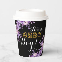 ピンクエレガントフローラ男の赤ちゃんシャワーパーティー8oz 紙コップ