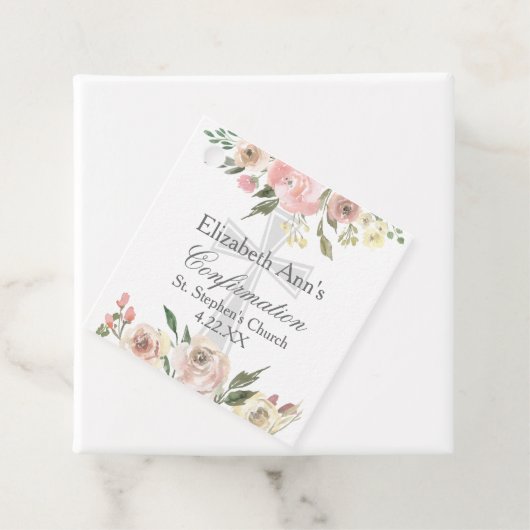 ピンクエレガントフローラ確認カスタムパーティー フェイバータグ (インサイチュ)