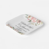 ピンクエレガントフローラ確認パーティーカスタム ペーパープレート (傾斜あり)