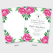 ピンクエレガントフローラ第1聖餐式 招待状