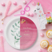 ピンクエレガントフローラ紙プレート ペーパープレート (パーティー)